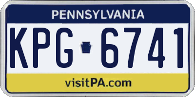 PA license plate KPG6741