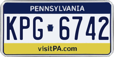 PA license plate KPG6742