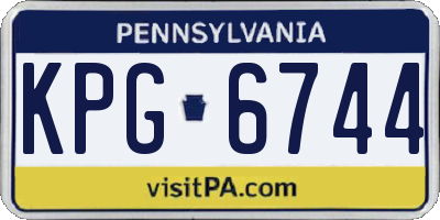 PA license plate KPG6744