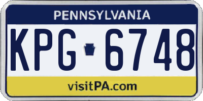 PA license plate KPG6748