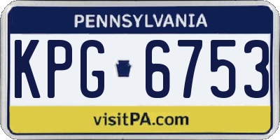 PA license plate KPG6753