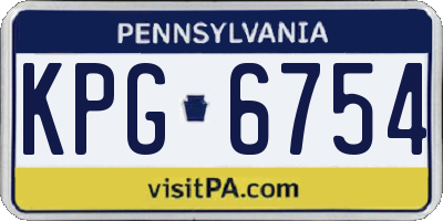 PA license plate KPG6754