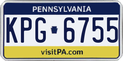 PA license plate KPG6755
