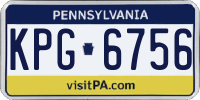 PA license plate KPG6756