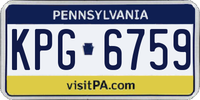 PA license plate KPG6759
