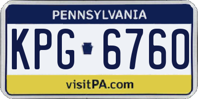 PA license plate KPG6760