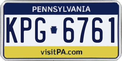 PA license plate KPG6761