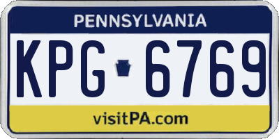 PA license plate KPG6769