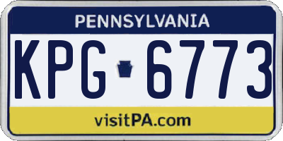 PA license plate KPG6773