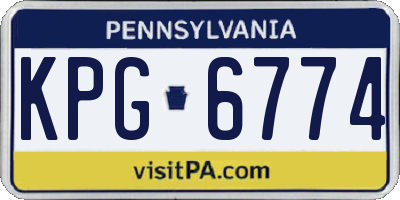 PA license plate KPG6774
