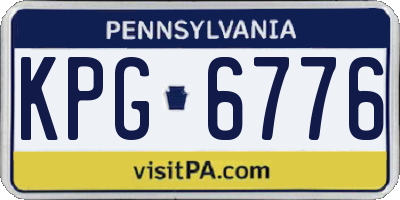 PA license plate KPG6776