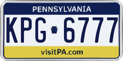 PA license plate KPG6777