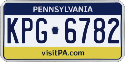 PA license plate KPG6782