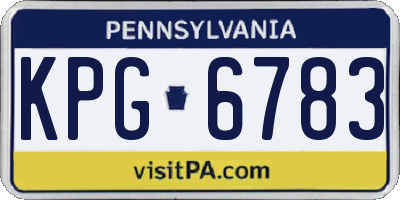 PA license plate KPG6783