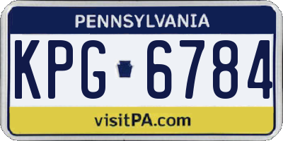 PA license plate KPG6784