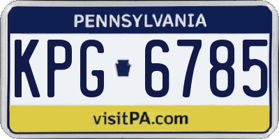 PA license plate KPG6785