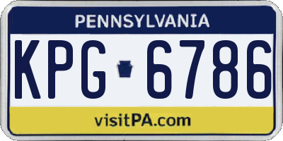 PA license plate KPG6786