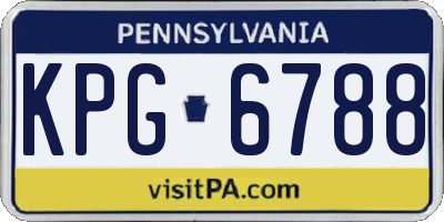 PA license plate KPG6788