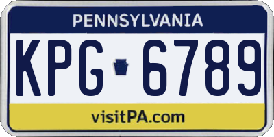 PA license plate KPG6789