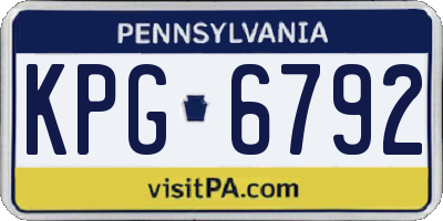 PA license plate KPG6792