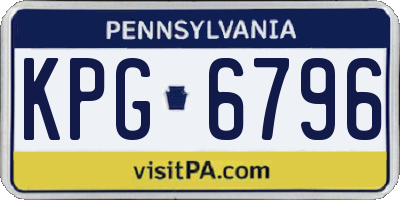 PA license plate KPG6796
