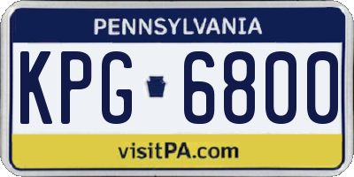 PA license plate KPG6800