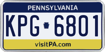 PA license plate KPG6801