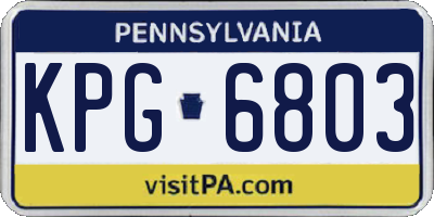 PA license plate KPG6803