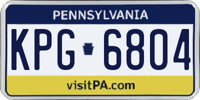 PA license plate KPG6804