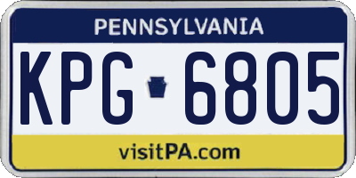 PA license plate KPG6805