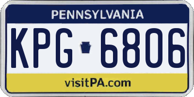 PA license plate KPG6806