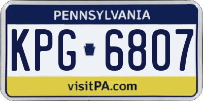 PA license plate KPG6807
