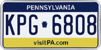 PA license plate KPG6808