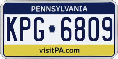 PA license plate KPG6809