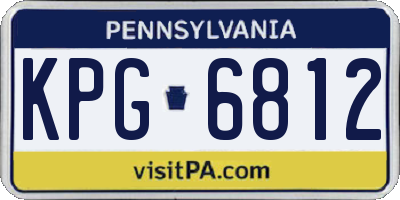 PA license plate KPG6812
