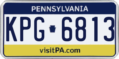 PA license plate KPG6813