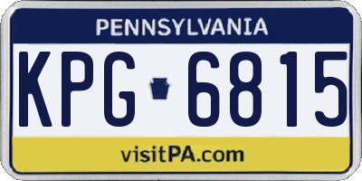 PA license plate KPG6815