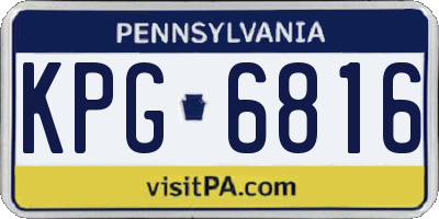 PA license plate KPG6816