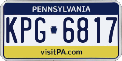 PA license plate KPG6817