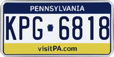 PA license plate KPG6818