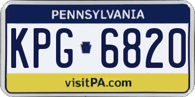 PA license plate KPG6820