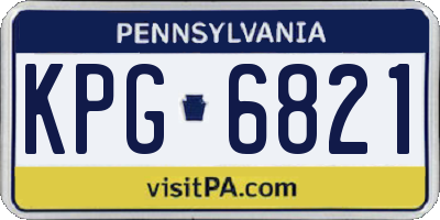 PA license plate KPG6821