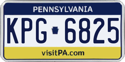 PA license plate KPG6825