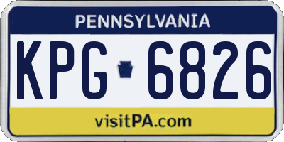 PA license plate KPG6826