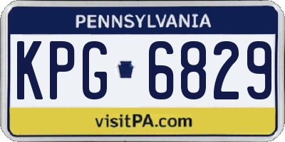 PA license plate KPG6829