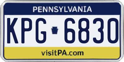 PA license plate KPG6830