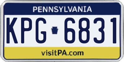 PA license plate KPG6831
