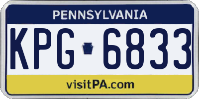PA license plate KPG6833