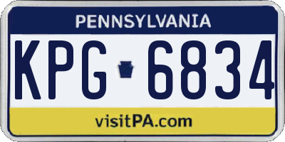 PA license plate KPG6834