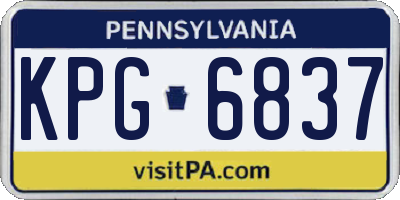 PA license plate KPG6837